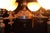 Mid-Century Modern Four-Light Bronze Chandelier with Holophane Prismatic Glass Shades, 1950s For Sale - Image 3 of 18
