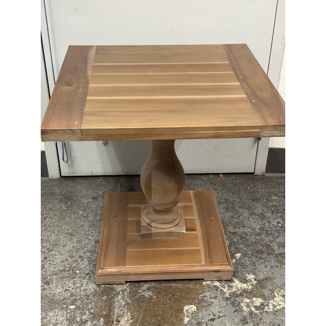Wood Restoration Hardware Monastery Side Table For Sale - Image 7 of 12