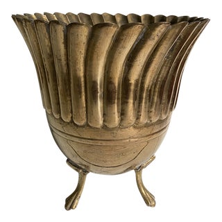 Vintage Brass Art Deco Planter For Sale