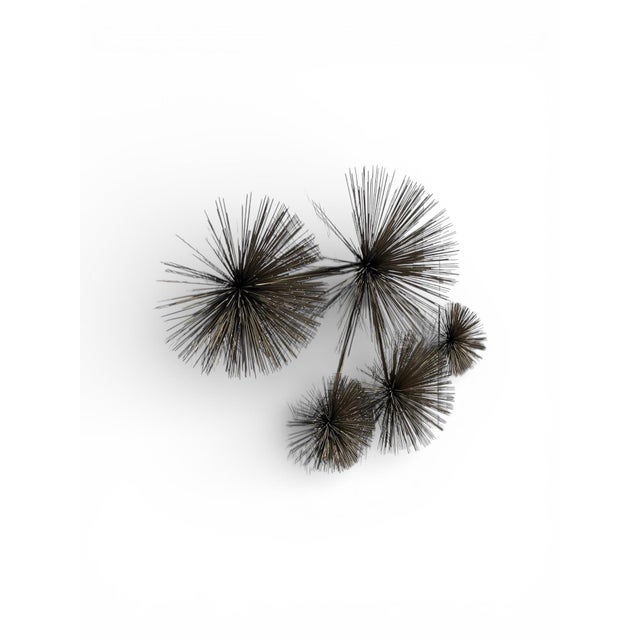 1970s Curtis Jere Brass Sea Urchin / Pom Pom Wall Sculpture For Sale - Image 11 of 12