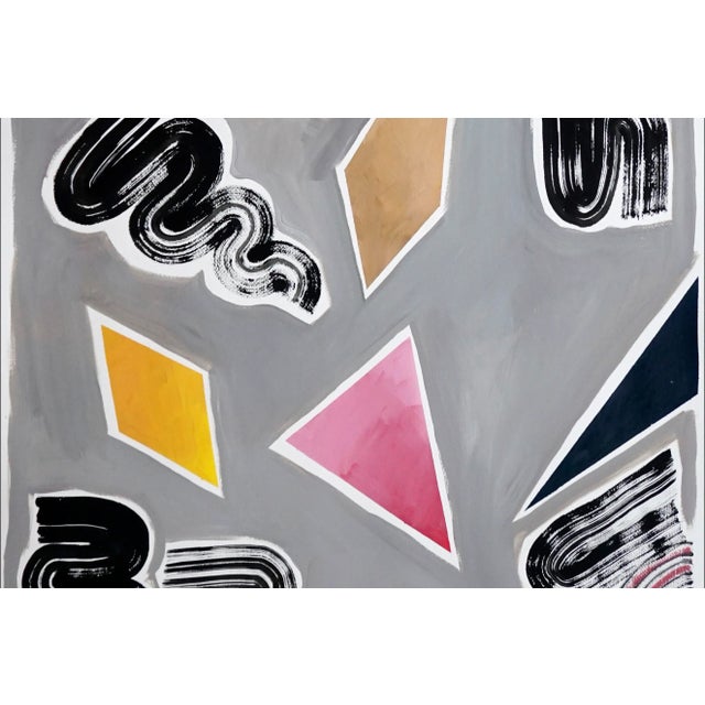 Paper 2021 "Nineties Triangles and Swirls" Postmodern Style Acrylic Diptych Painting by Natalia Roman - a Pair For Sale - Image 7 of 10