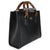 Contemporary Black Dusty Grey Textured Dollar Calfskin Web Small Diana Tote For Sale - Image 3 of 9