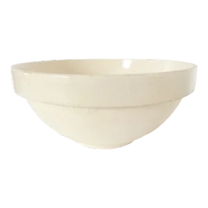 1940s French Extra Large Primitive Pottery Kitchen Jatte, Tian French Farmhouse Stoneware Stoneware Bowl