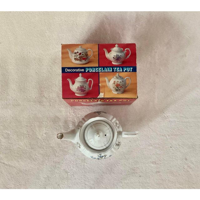 White Japanese Vintage Decorative Floral Porcelain Tea Pot, Haruta & Co For Sale - Image 8 of 11