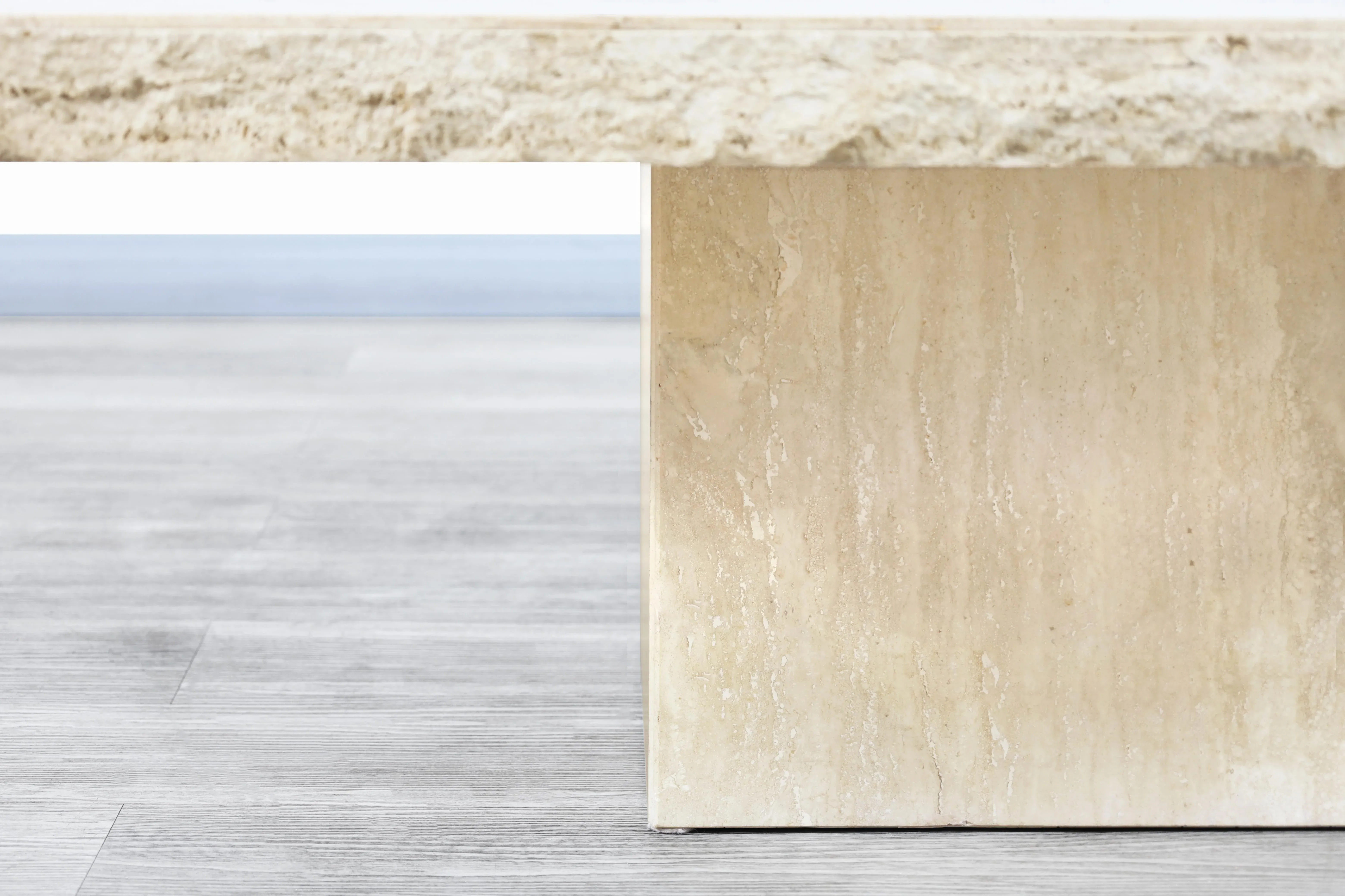 Vintage Italian Live-Edge Travertine Stone Coffee Table, 1970s