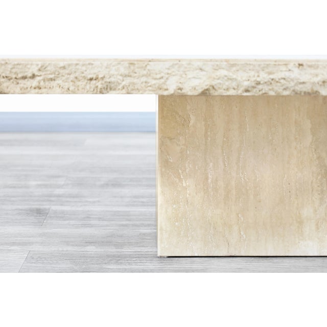 Vintage Italian Live-Edge Travertine Stone Coffee Table, 1970s For Sale - Image 4 of 12