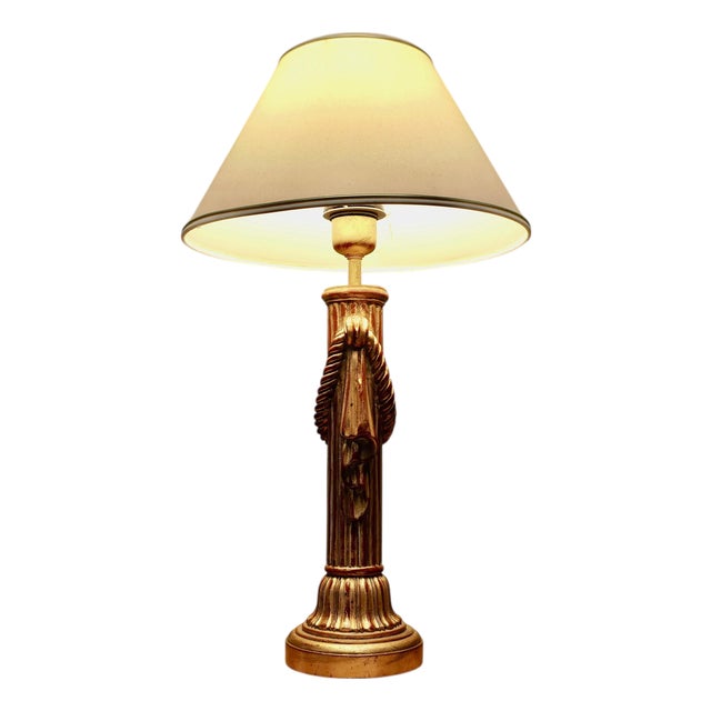Large Italian Corinthian Column Table Lamp, 1960 For Sale