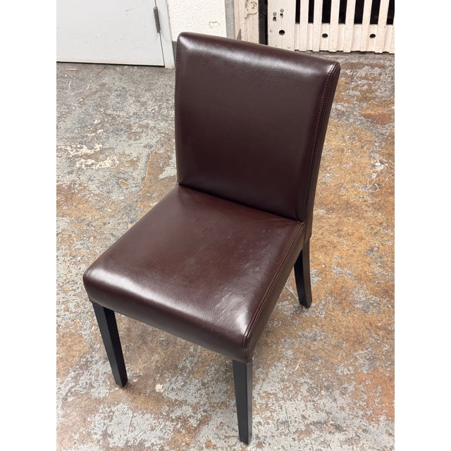 Brown Crate & Barrel Lowe Dining Side Chairs, Set of Five For Sale - Image 8 of 12