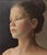 Catherine by Katalin Studlik | Acrylic on board portrait of a young woman with earrings For Sale