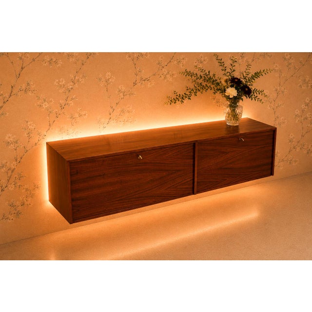 Brazilian Modern Floating Bar / Sideboard in Hardwood by Carlo Hauner, 1950s For Sale - Image 13 of 18