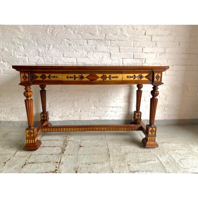 Neo-Renaissance Italian Desk, 1930s For Sale - Image 3 of 18