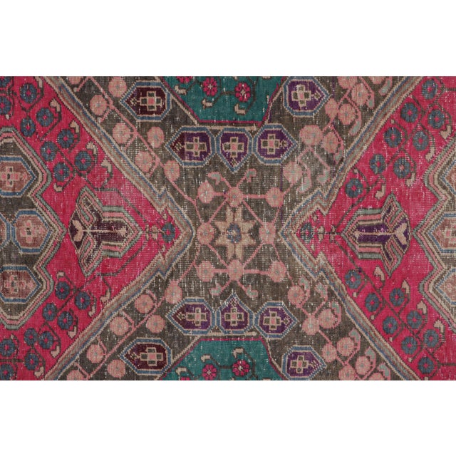 Traditional Vintage Persian Shiraz Rug in Pink and Teal Floral Patterns by Rug & Kilim For Sale - Image 3 of 7