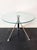 Metal Vintage Modern Minimalist Round Glass Side Table with Sculptural Chrome Base, 1990s For Sale - Image 7 of 15