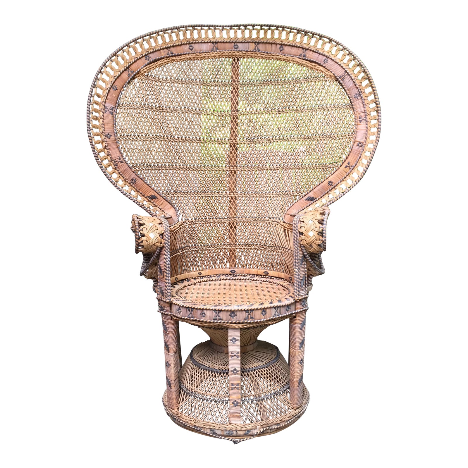 Emmanuelle Style Wicker Peacock Chair Chairish