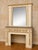 Cream Louis XVI Style Fireplace with Overmantel in Lacquered Wood with Gilt Highlights For Sale - Image 8 of 8