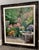 Late 20th century large contemporary botanical garden oil painting. The dark bronze-toned frame allows the variety of...