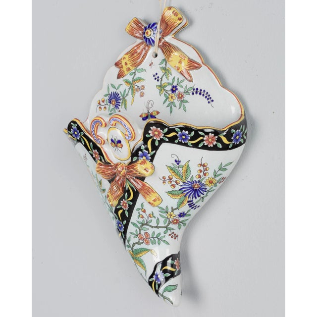French Desvres Faience Wall Pocket For Sale In Orlando - Image 6 of 9