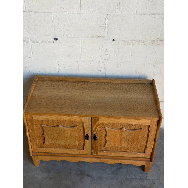 Brown Oak Cabinet in Style of Henning Kjærnulf Denmark Mid-Century Modern 1970s For Sale - Image 8 of 10