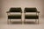 Olive Brazilian Modern Pair of Armchairs in Aged Brass & Olive Green Mohair by Joaquim Tenreiro, 1950s For Sale - Image 8 of 17