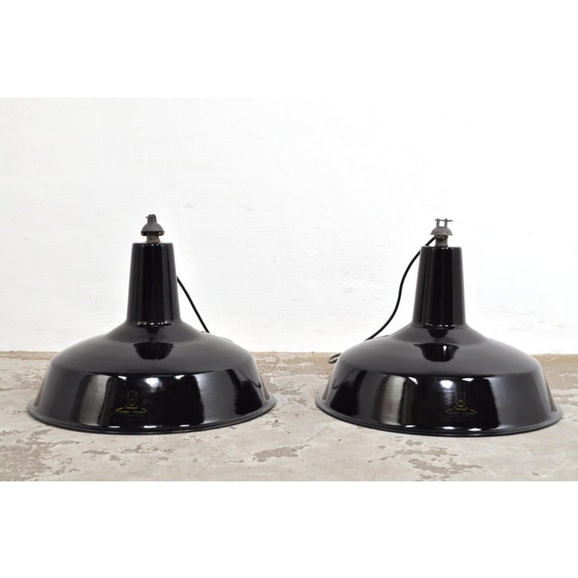 Paint Industrial Enamel Pendant Lights from Reluma, Belgium, 1950s, Set of 2 For Sale - Image 7 of 11