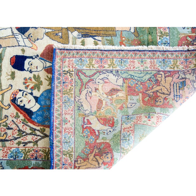 Early 20th Century Pictorial Isfahan Rug For Sale - Image 4 of 15
