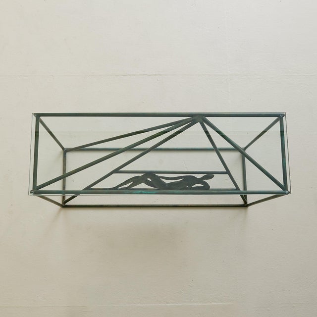 French Bronze Console Table Attributed to Jacques-Pierre Dufresne, 1950s For Sale - Image 13 of 18
