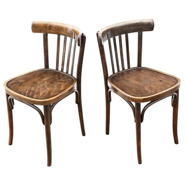 Mid-Century Modern Antique Bentwood Bistro Dining Chairs from Thonet, Yugoslavia, 1960s, Set of 2 For Sale - Image 3 of 7