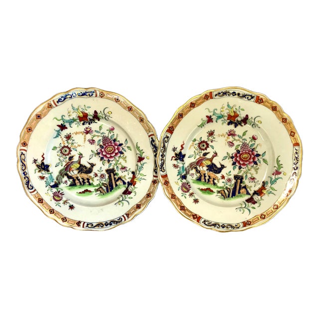 Pair of Early 19th-Century English Ironstone Plates in the Chinese Export Style For Sale