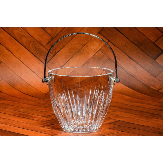 1990s Classic Heavy Thick Baccarat Crystal Ice Bucket Barware Home Decor For Sale - Image 9 of 11