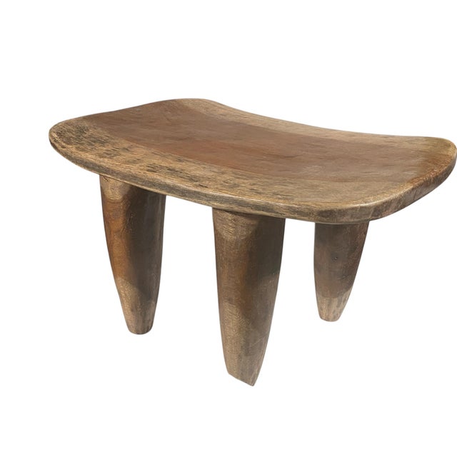 Wood Lg African Senufo Stool / Table I Coast 14.5" H by 24.5" W For Sale - Image 7 of 9