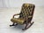 Chesterfield Rocking Chair in Green Leather and Teak, 1950s For Sale - Image 10 of 17