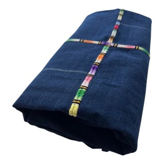 Vintage Guatemalan Indigo Cotton Corte Textile For Sale