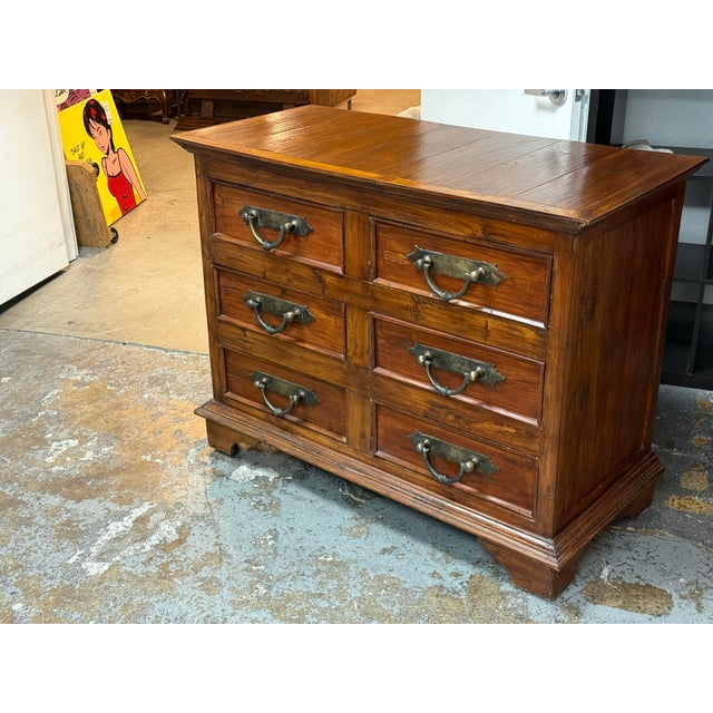 Brown Rustic Spanish Colonial Style Dresser, Vintage. For Sale - Image 8 of 12