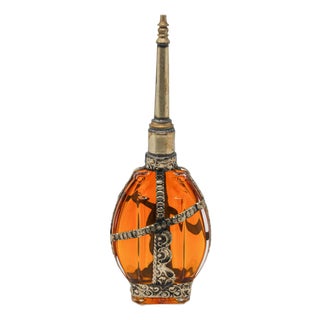 1960 Moroccan Amber Glass Perfume Bottle by Berber Tribes For Sale