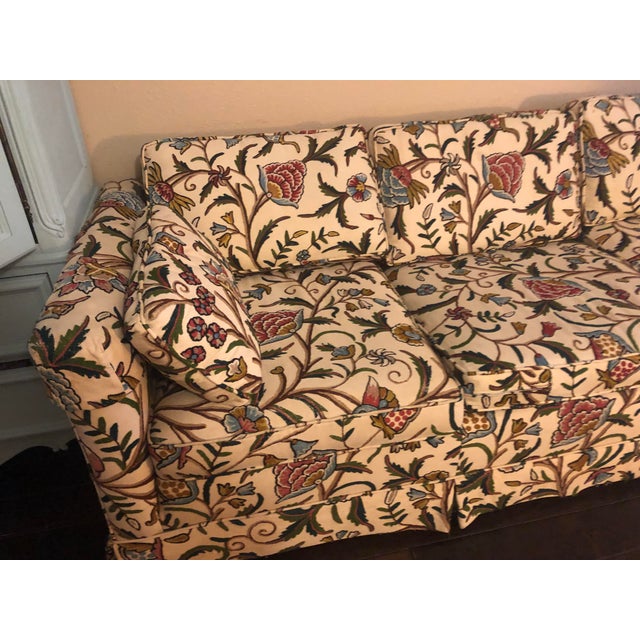 1980s Vintage Ethan Allen Crewel Embroidered Sofa Chairish