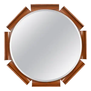 Italian Curved Teak Backlit Bevel Mirror by ISA Bergamo, 1968