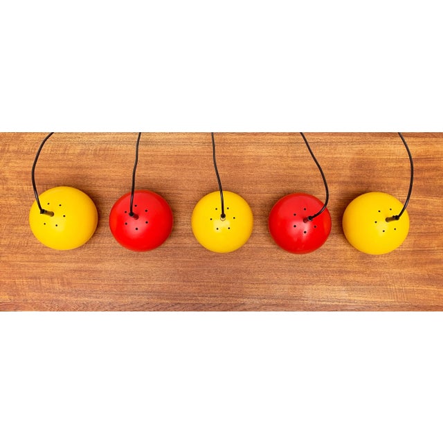 Black Mid-Century German Space Age Metal Ball Pendant Lamps, Set of 2 For Sale - Image 8 of 18