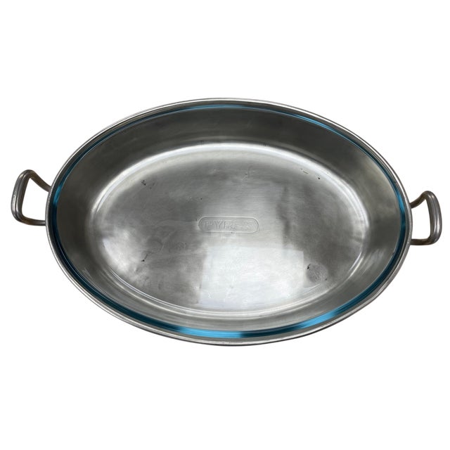 Metal Match Toscana Pyrex Pewter Casserole Dish With Lid For Sale - Image 7 of 9