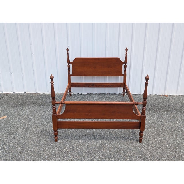 Vintage Whitney Traditional Solid Cherry Four Half Poster Full Size Bed Frame. For Sale - Image 11 of 12