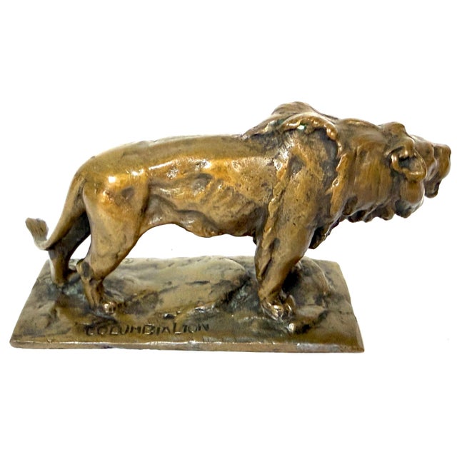 Early 20th Century Frederick G. R. Roth “Columbia Lion” American Bronze Animalier Sculpture For Sale In West Palm - Image 6 of 15