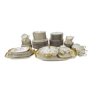 1960s Jean Pouyat Limoges Porcelain Dinnerware - 96 pcs For Sale