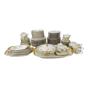 1960s Jean Pouyat Limoges Porcelain Dinnerware - 96 pcs