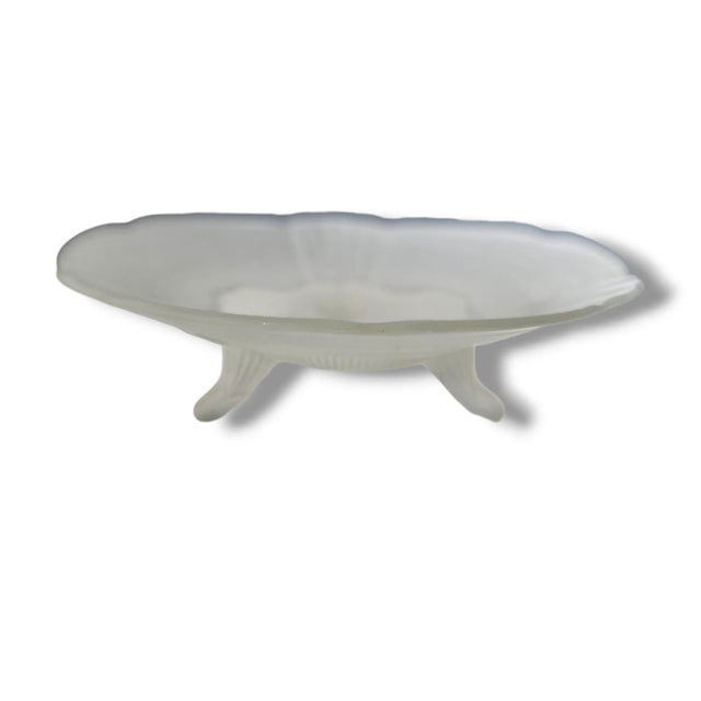 Lancaster Glass Depression Era Bowl Kay's Line Satin 3 Toed Bowl For Sale - Image 4 of 13