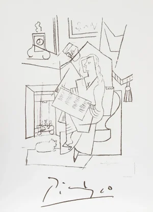 1980s "Femme Dans un Fauteuil" Lithograph After Pablo Picasso
