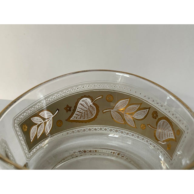 Vintage Leaf Pattern Gold Trimmed Bowl For Sale - Image 11 of 11