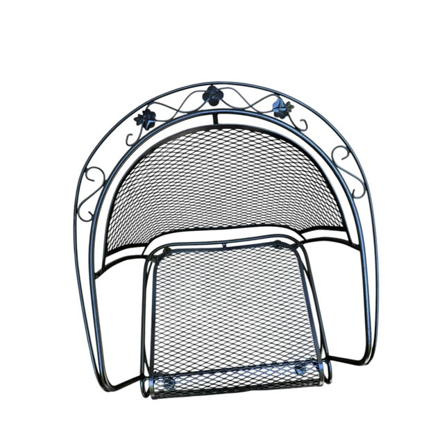 Wrought Iron Russell Woodard Restored Indoor/Outdoor Table With 4 Barrel Chairs For Sale - Image 6 of 11