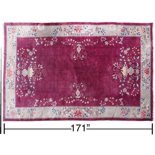 Antique Art Deco Chinese Rug For Sale - Image 4 of 11