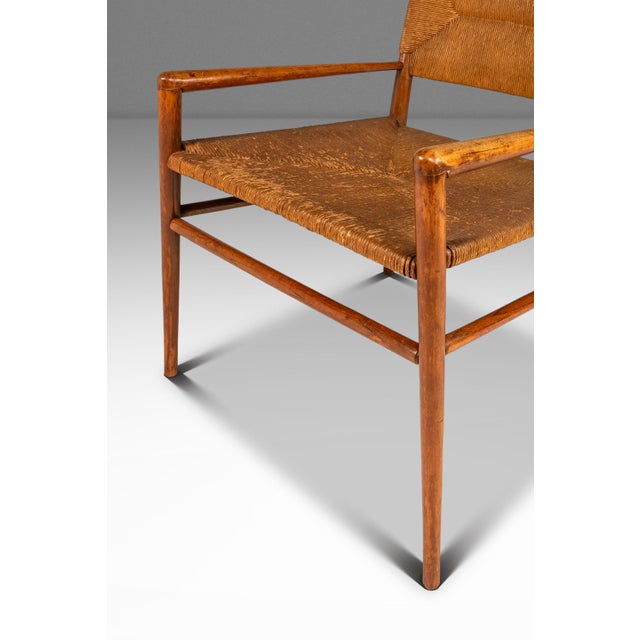 Rare Mid-Century Modern Armchair in Original Condition in Oak & Rush by Mel Smilow for Smilow-Thielle, Usa, C. 1950s For Sale - Image 11 of 18
