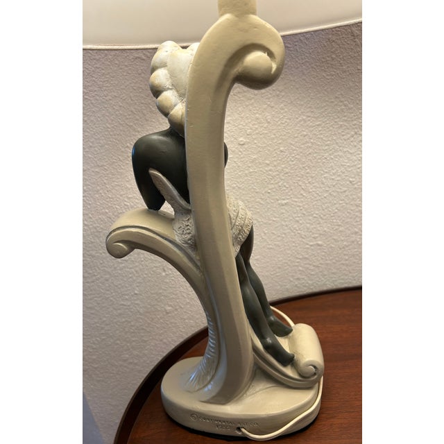 Continental Art Company Vintage 1950s Continental Art Lamps With New Shades. 22" Tall. Male & Female Figures - a Pair For Sale - Image 4 of 12