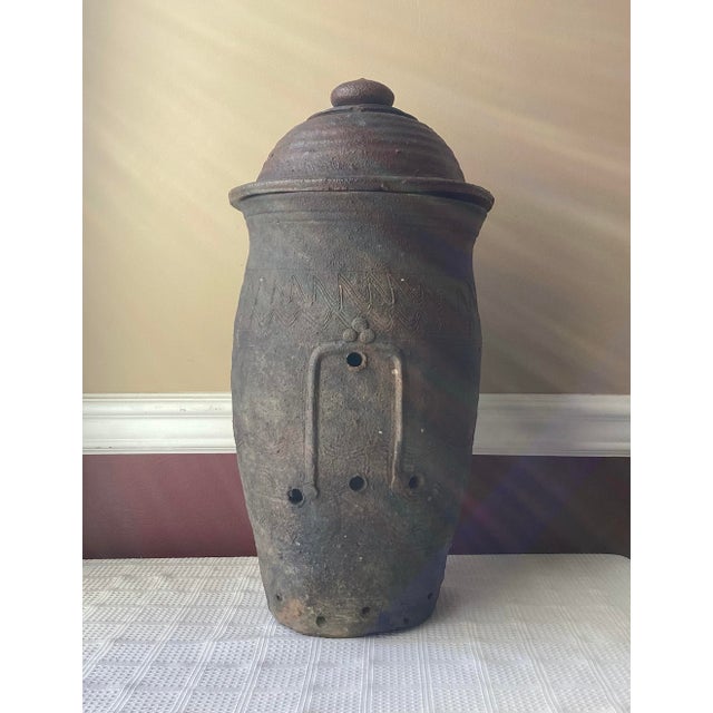 Antique Chinese 19th C. Ryukyu Kingdom Tsuboya Urn, 21" Tall, 18.2 LBS For Sale - Image 12 of 12